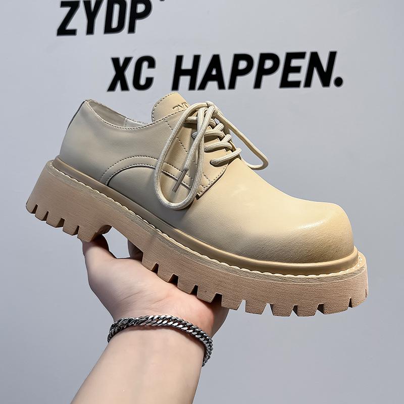 Трендовые туфли дерби в британском стиле 2024 года - Модные повседневные туфли с большой головой 32057-A