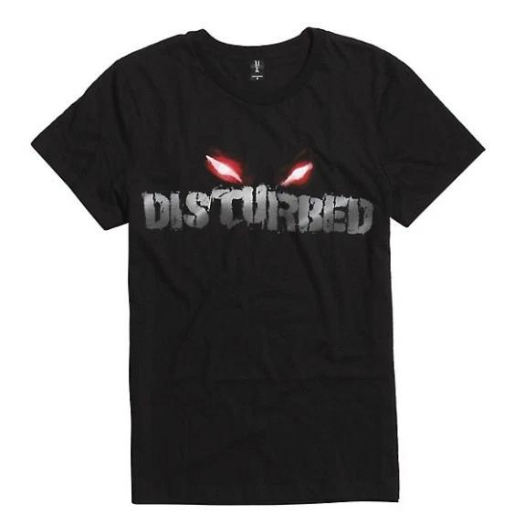 Disturbed GUY EYES ЛОГОТИП 100% Хлопок Футболка Мужские Футболки Топ НОВЫЙ Оригинальный & Дизайн Передней и Задней Стороны