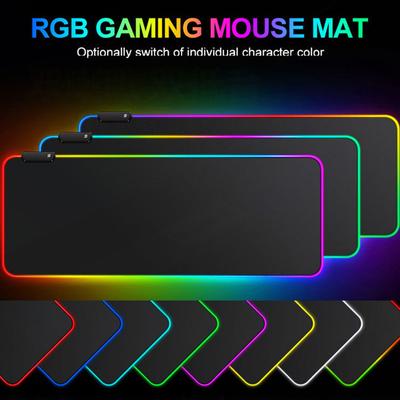 Очень большой коврик для стола с RGB-подсветкой, утолщенный коврик для мыши чистого черного цвета, классный