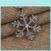 Necklace Snowflake Pendant With Crystals For Girls And Gift Kids