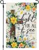 CROWNED BEAUTY Spring Garden Ag Oral Cross 12x18 Inch Double Sided Small Seasonal Holiday Religious Decoration for Outdo