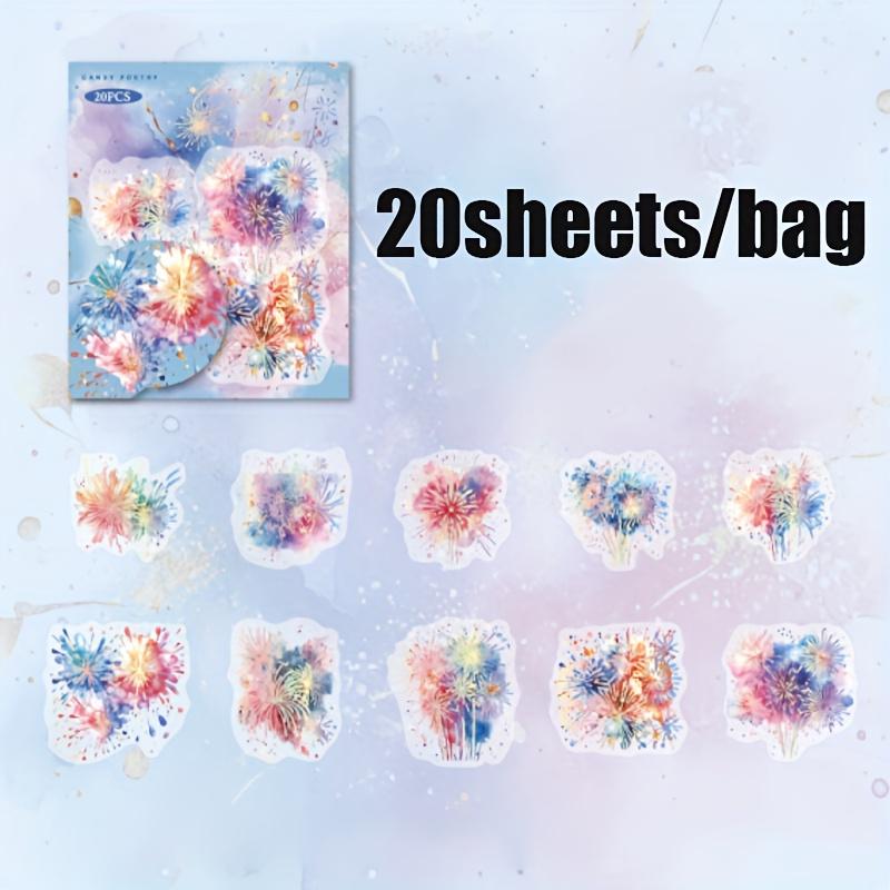20 Sheets Holographic Waterproof Silver Floral Stickers For Scrapbooking Journal DIY Decoration Collage Diary Supplies