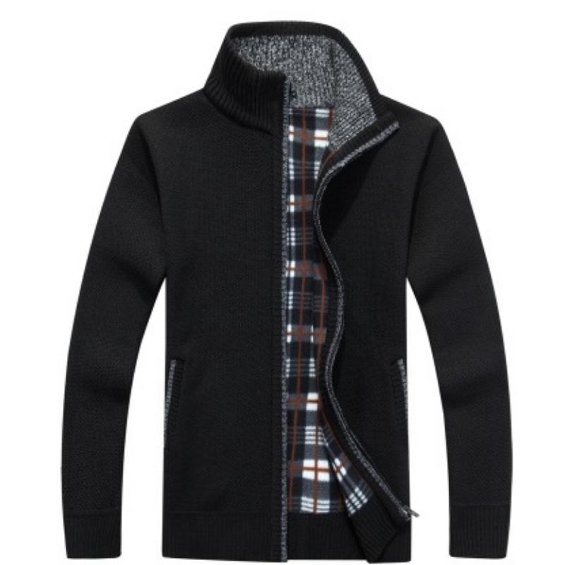 Мужской свитер на молнии, повседневный свитер, большой размер