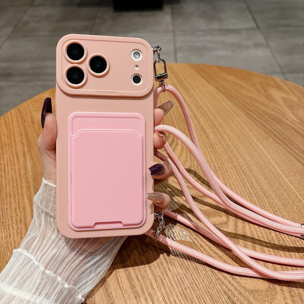 Роскошный чехол-кошелек с ремешком-шнурком на шею для iPhone 17 16 15 14 Plus 13 12 Pro Max Mini 17promax 17pro