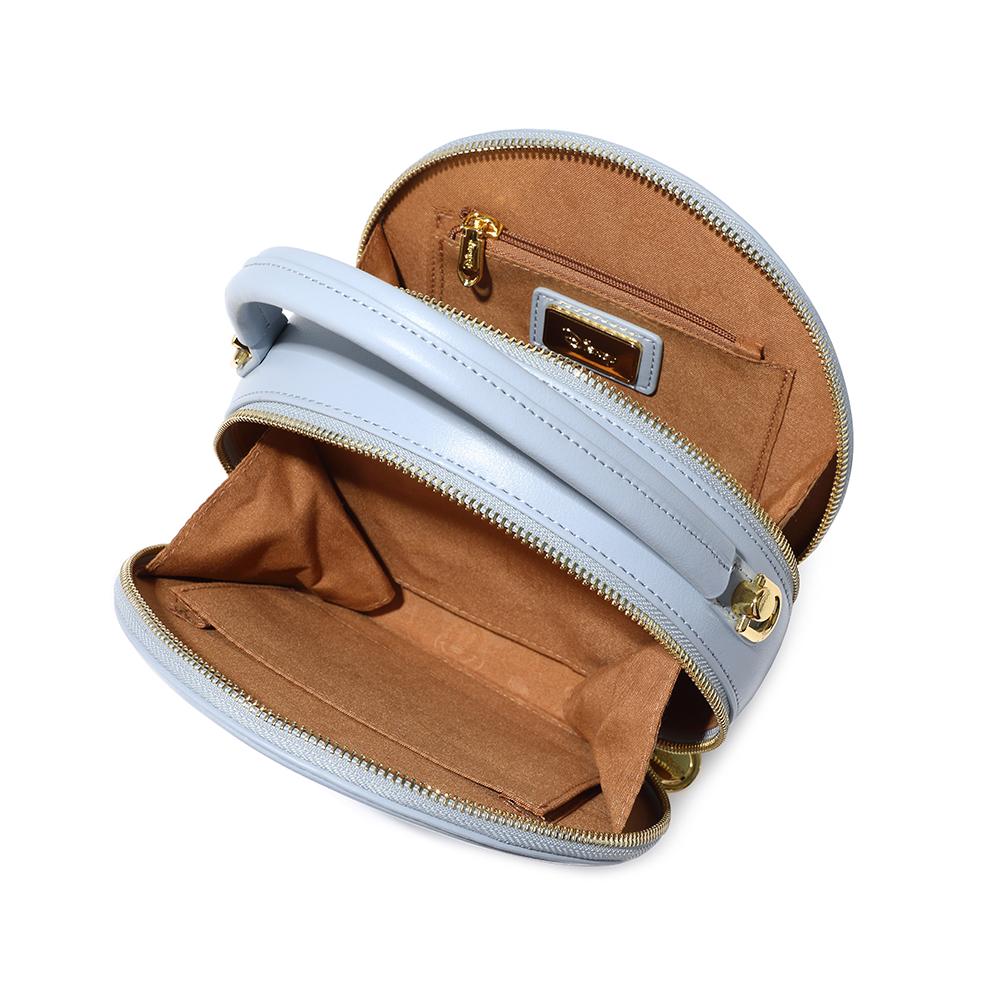 New Disney Mickey Series PU Small Round Bag, One Shoulder Handbag Women's Sky Blue/Milk White BMK-71581L