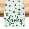 Дорожка для стола на день Св.. Украшение ко Дню Патрика с принтом клевера, легкое в уходе, нескользящее
