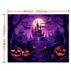 Halloween Party Backdrop Banner Featuring a Haunted Castle and Purple Pumpkins - a Terrifying Forest Scenezyc