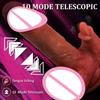 Реалистичный дилдо телескопический вибратор с подогревом пенис женская вагина мужская анальная мастурбация вибрирующие взрослые дилдо секс-игрушки для женщин