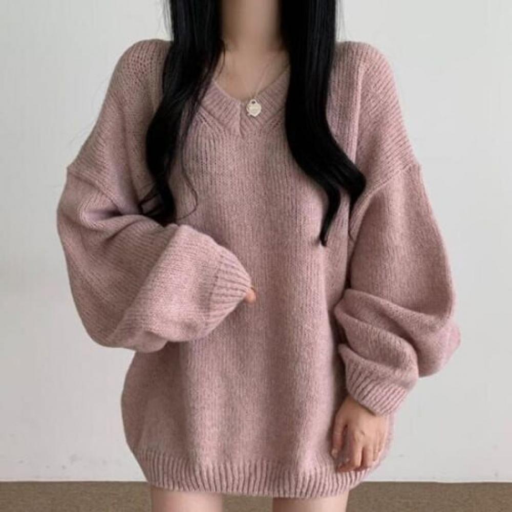 NaVaVa Women Cozy Loose Fit V Neck Long sleeVe Knit Sweater Nk3285