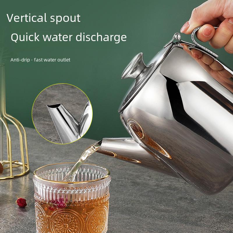 Чай из нержавеющей стали: Многофункциональный чайник и кастрюля для масла с фильтром для домашнего и коммерческого использования (Доступно в размерах 20/32/48/70 унций)