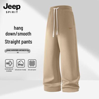 JEEP SPIRIT Мужские повседневные спортивные брюки свободного прямого кроя