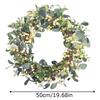 1PC Eucalyptus Wreath New Year Simulation Leaves Hanging Decor Christmas Door Hanging Wreath Holiday Decoration