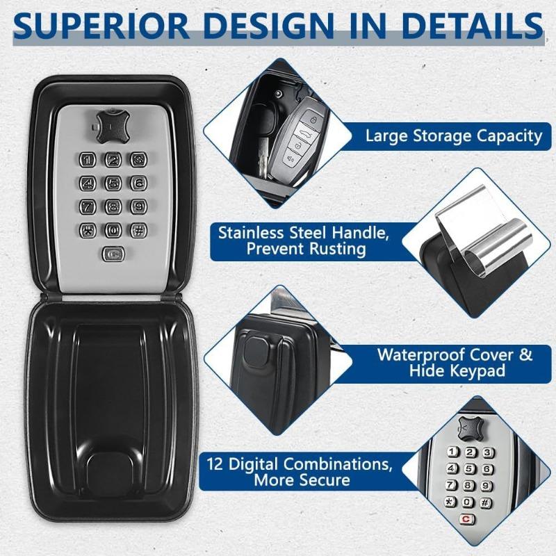 Замок на окно автомобиля Сейф Портативный сейф для ключей от машины Развлечение для езды на открытом воздухе Защита от воров Пароль Сейф
