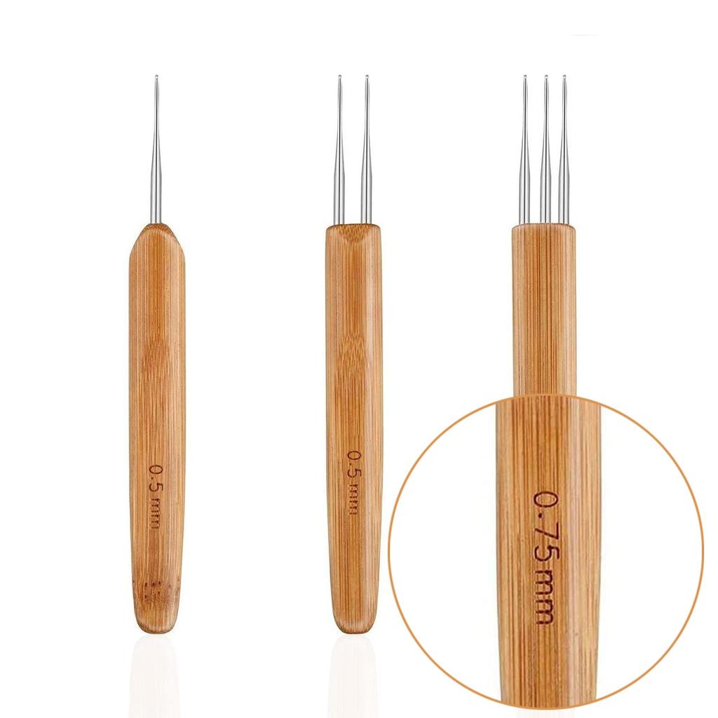 Крючок 3 шт. Крючки для вязания Иглы Инструмент Крючок для вязания Игла для волос Дреды Коса Ремесло 0,5 мм 1 крючок 2 крючка 3 крючка