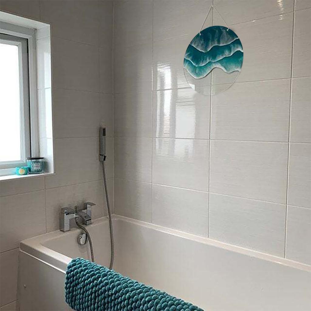 Ocean-Wave Wall Hanging Beach Bathroom Decor And Accessories,Beach Themed Sign