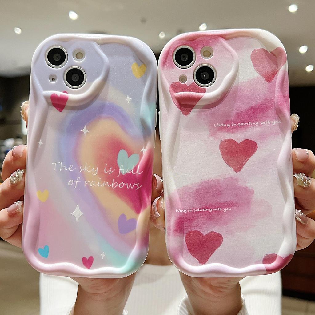 Милый силиконовый чехол для Xiaomi Redmi Note 13 12 11 Samsung A54 A24 A14 Oppo A78 A58 A38 Infinix Note 30 Pro Funda Pink Love Heart Cover Мягкий бампер из ТПУ