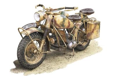 Freedom Model Kits 1/16 Немецкий мотоцикл R75 Пластиковая модель FRE16006