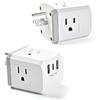 Удлинитель с розетками и USB, 2 шт., Компактный разветвитель электрической розетки с 3 USB-портами (1 USB-C), Удлинитель с несколькими розетками для круизного судна, путешествий, дома,
