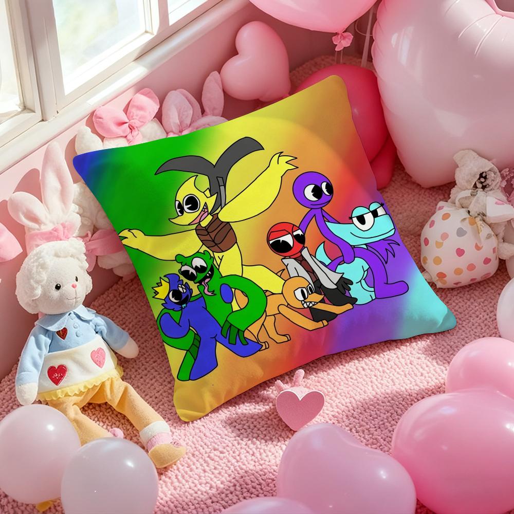 Игровой R-Rainbow Friends Чехол для подушки с принтом Наволочка для дивана в гостиной и декора спальни