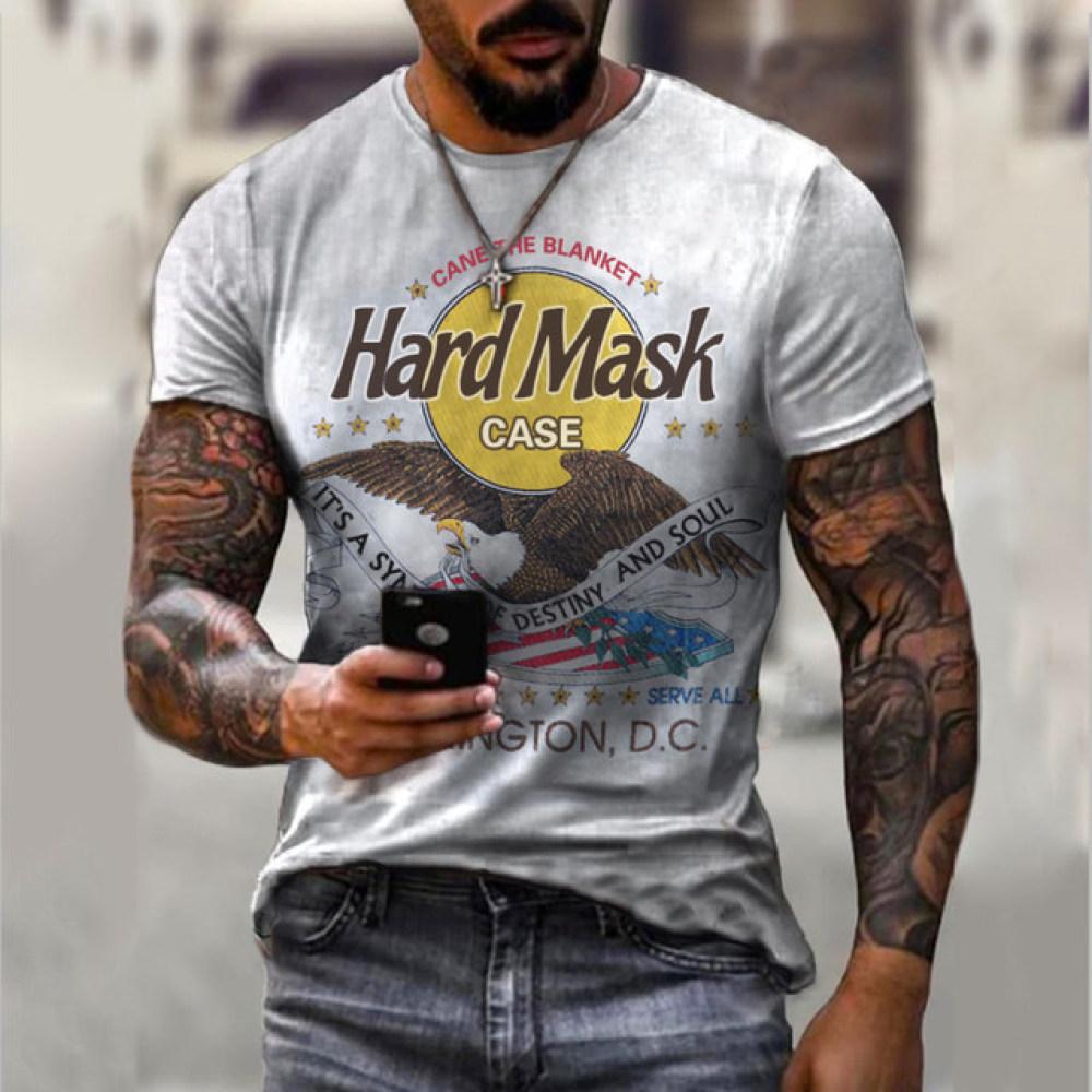 Летняя новая графическая повседневная футболка с короткими рукавами для мужчин, уличная одежда большого размера, футболки большого размера с 3D цифровой печатью для мужчин