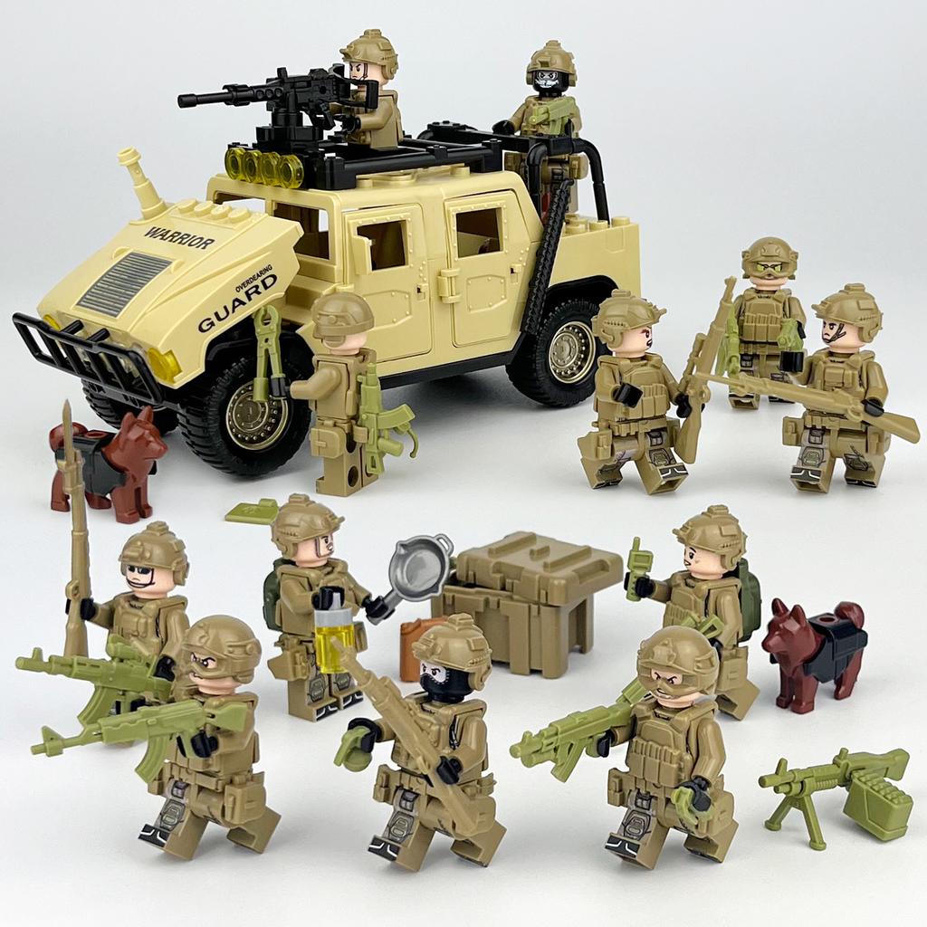 Military Series Desert Off-road Vehicle Camouflage SWAT Doll Children's Building Blocks