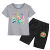 Cocomelon Short Kids Sleeve Tshirt Shorts Boys Girls 2pcs Tops Pants Set Casual