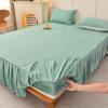 Комплект постельного белья из 3 предметов, хлопковая простыня, юбка-кровать, защитная крышка для простыни, покрывало, юбка-кровать, наволочка, складной комплект постельного белья-холодильник(1xпростынь+2xнаволочка)