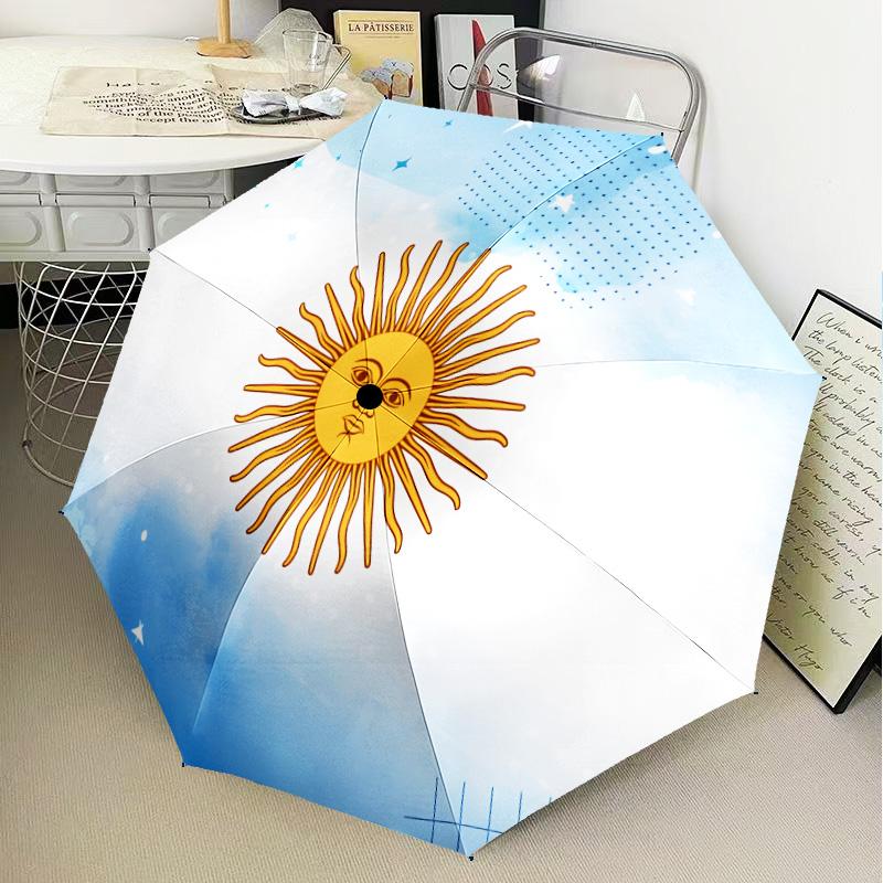 Argentina Flag Design Automatic Folding Umbrella - 8-Rib Travel Umbrella with Auto Open/Close & Portable Gifts for holidays or birthdays