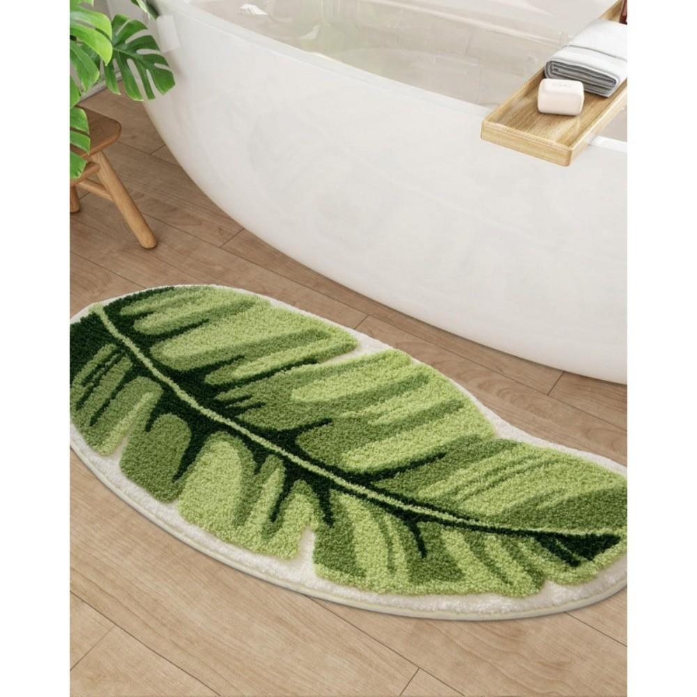 TPR Anti-Slip Plush Leaf Rug Soft Plush Water Absorbent Mat Foot Mat Bedside Rug Bedside Area