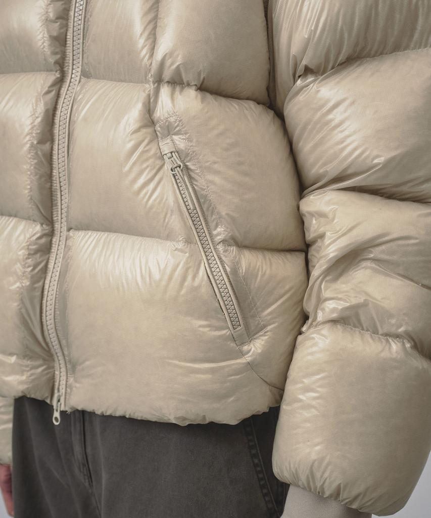 MUSINSA STANDARD WOMAN [City Leisure] Women'S Sheer Ripstop Hooded Down Short Padded Jacket [Light Beige]