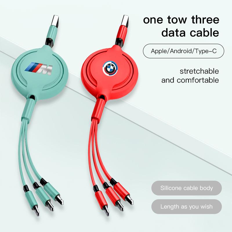 3-in-1 Micro Data Wire USB Type C Fast Charger Stickers Accessories For BMW G80 G06 G07 G42 G14 G15 G16 F82 F20 F21 F83 M2 M3 M4 UD4