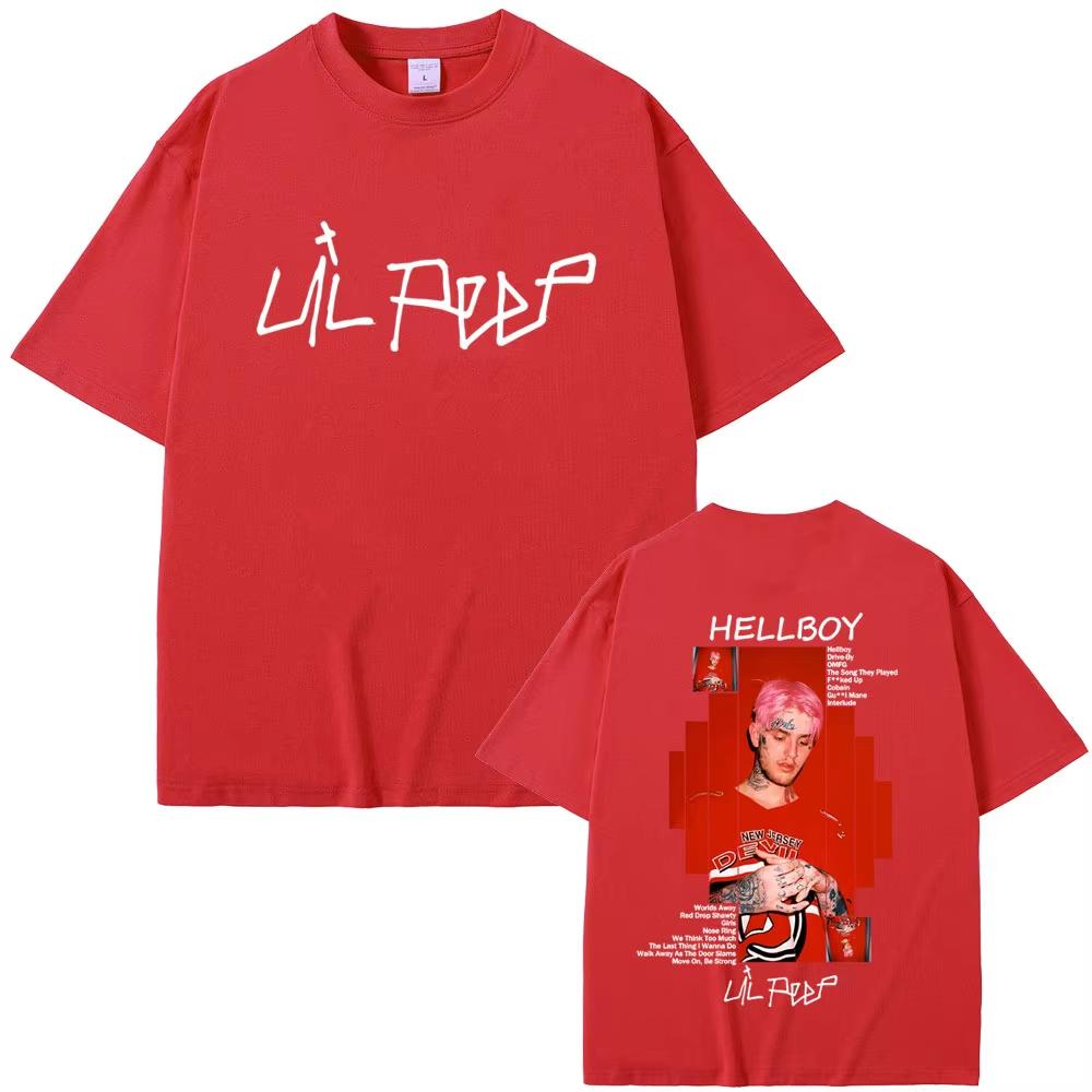 Rapper Lil Peep Hellboy Album Graphic Tshirt 2026 Men Women Hip Hop Fashion Streetwear Male Clothing Casual pure Cotton T Shirt