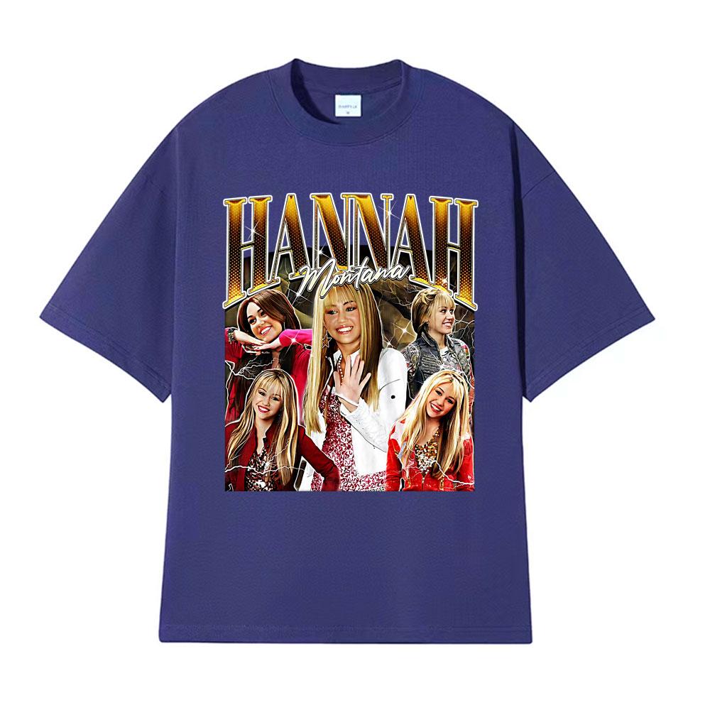 Hannah Montana Vintage Pop Graphic Tshirts Men Womens Clothing Fashion Aesthetic T Shirt ONeck pure Cotton Tshirt Streetwear