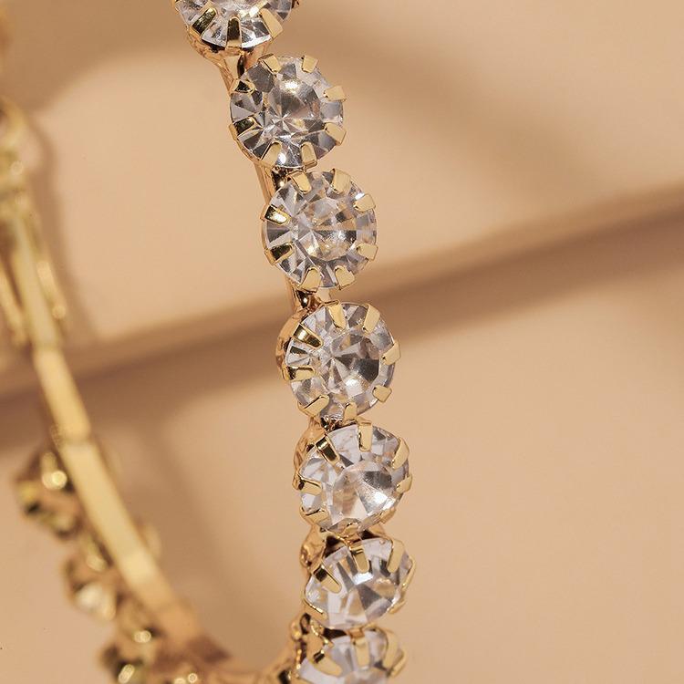 Стильные серьги-кольца со стразами: Крупный геометрический дизайн для женщин