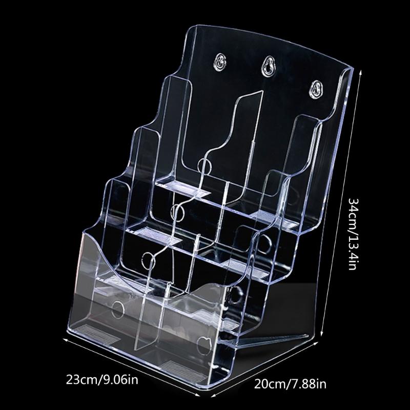 Acrylic Brochures Holder Clear Literature Organizers Stand, Brochures Pamphlets Display Stand for Wall Mount Countertop