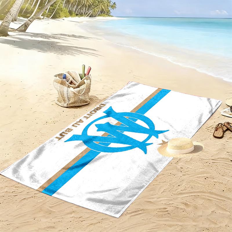 Olympique de Marseille Print Beach Towel, Large Soft Quick Dry Towel for Beach Camping Swimming