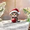 Cat Hat Christmas Car Hanging Decor Acrylic Pendant Tree Ornament Travel Holiday