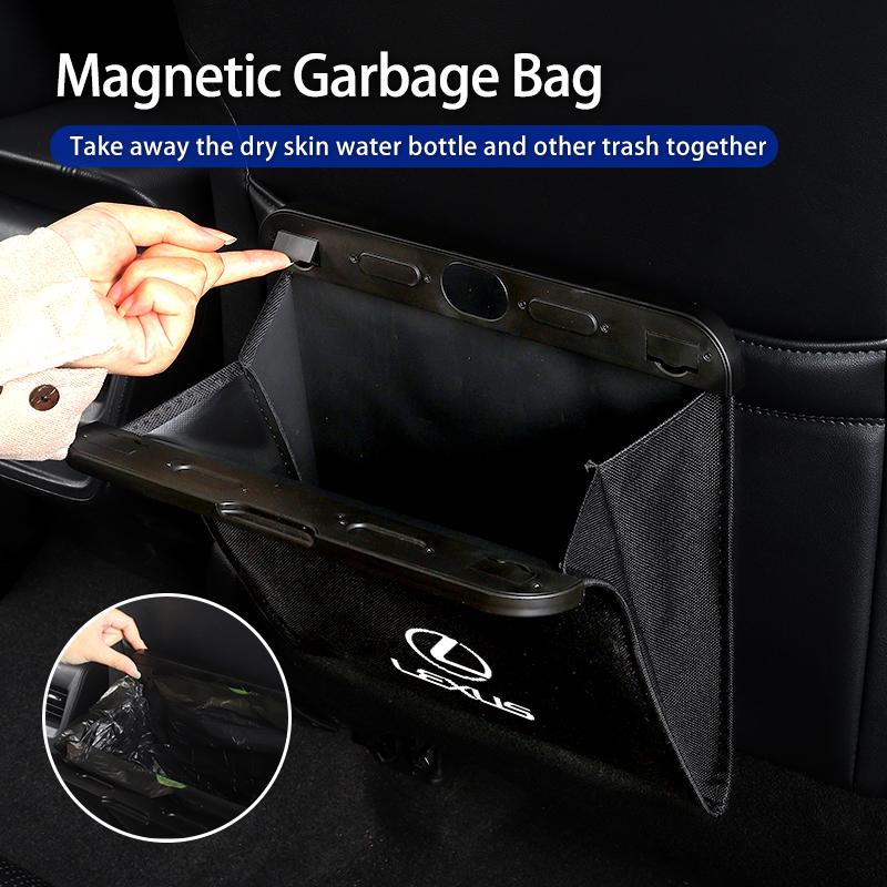 Car Seatback Trash Can Magnetic Waste Bag Garbage Pouch Accessories For Lexus UX250h RX450h CT200h RX400h NX300h RX350 RX300 AEK1