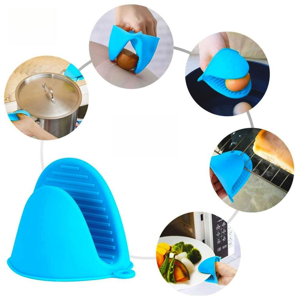 2Pcs Oven Mitts Silicone Heat Resistant Pinch Mitts Cooking Pinch Grips Pot Holder And Potholder Anti-Scalding Shark Hand Clip