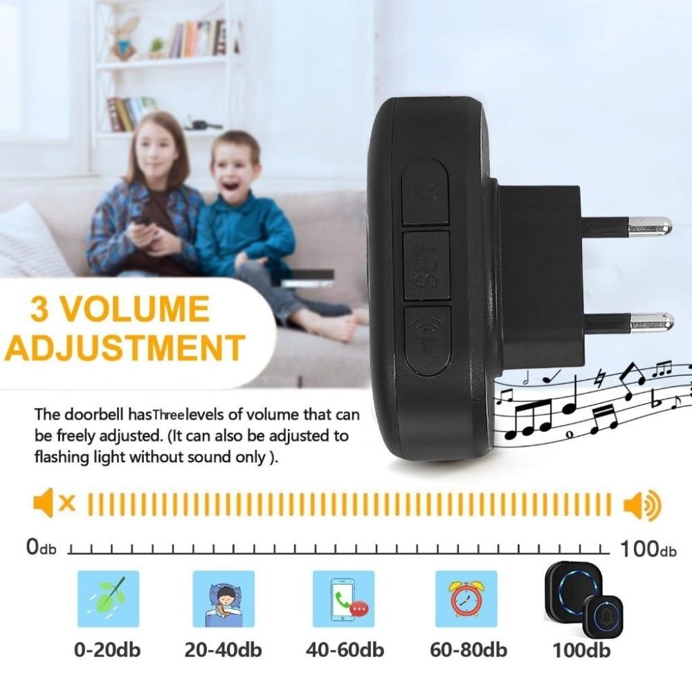 Водонепроницаемый умный дверной звонок 4 уровня громкости Электронный дверной звонок Беспроводной дверной звонок Безопасность