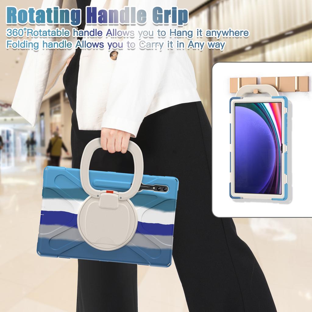 Чехол-подставка с вращением на 360° для Galaxy Tab S10 S9 S8 Ultra 2024 2023 2022 14,6" SM-X920 X926B X910 X916B X900 X906B Прочный чехол