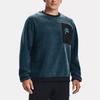 Under Armour Толстовка Mission Boucle Color Block с круглым вырезом и карманом на молнии спереди, мужская толстовка, синяя 1366093-413