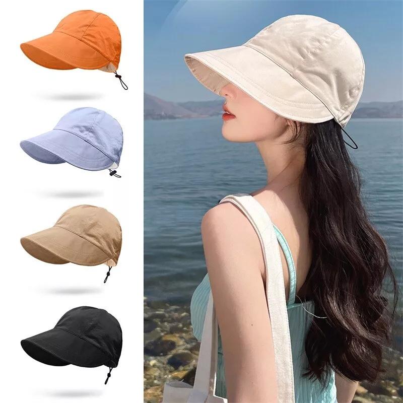 Women Ladies Summer Wide Brim Foldable Sun Hat Anti-Uv Beach Visor Caps Hats