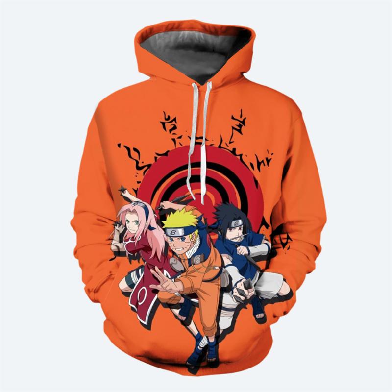 2024 Новый 3D-печатный японский аниме-узор Наруто мужской пуловер Косплей Наруто мода уличная одежда повседневные мужские толстовки
