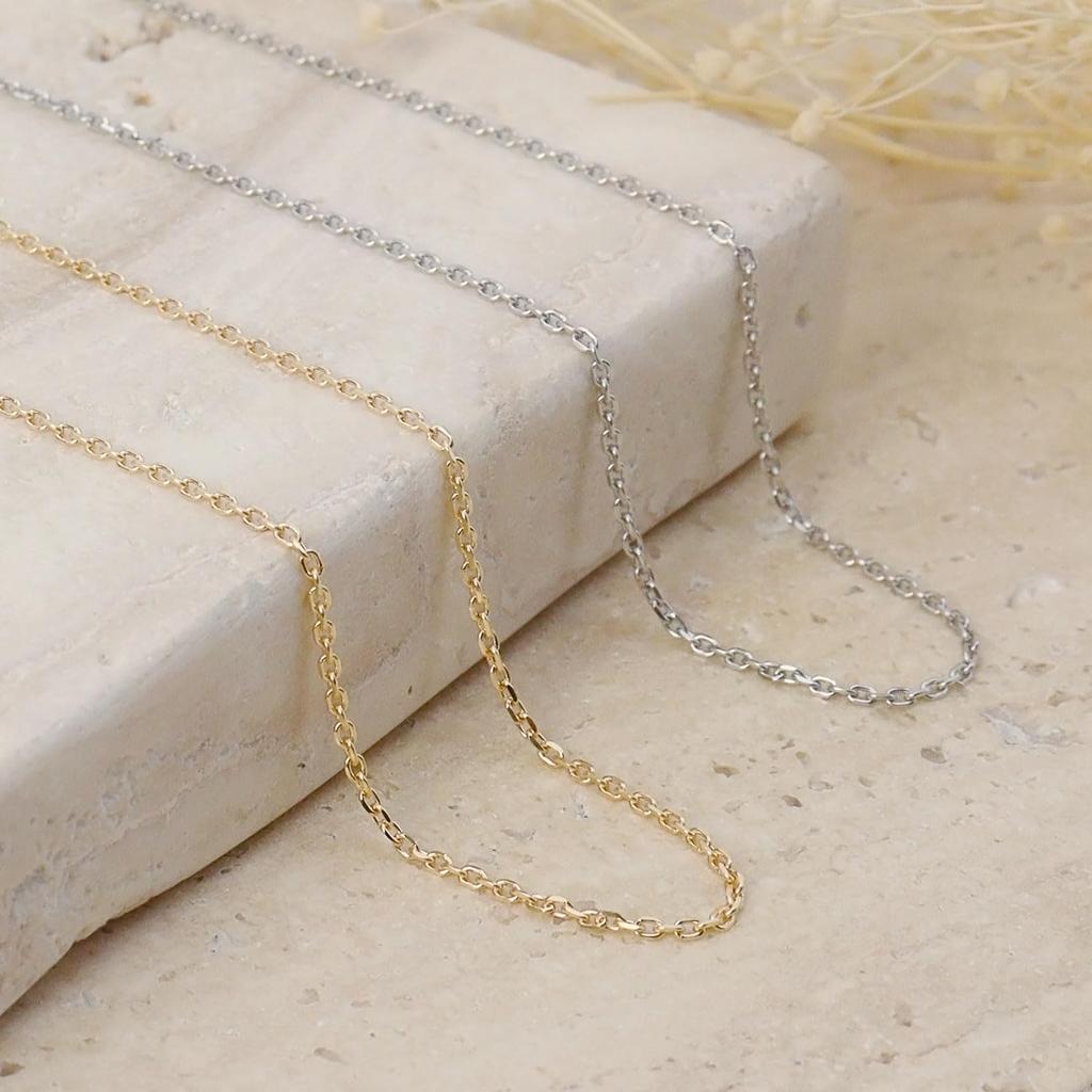 Gold Chain Necklace 18K K18 Azuki Width Maximum 45cm Length Adjustable [Lara Christie] 1.1mm Approx. 2.18g Lc97-0051