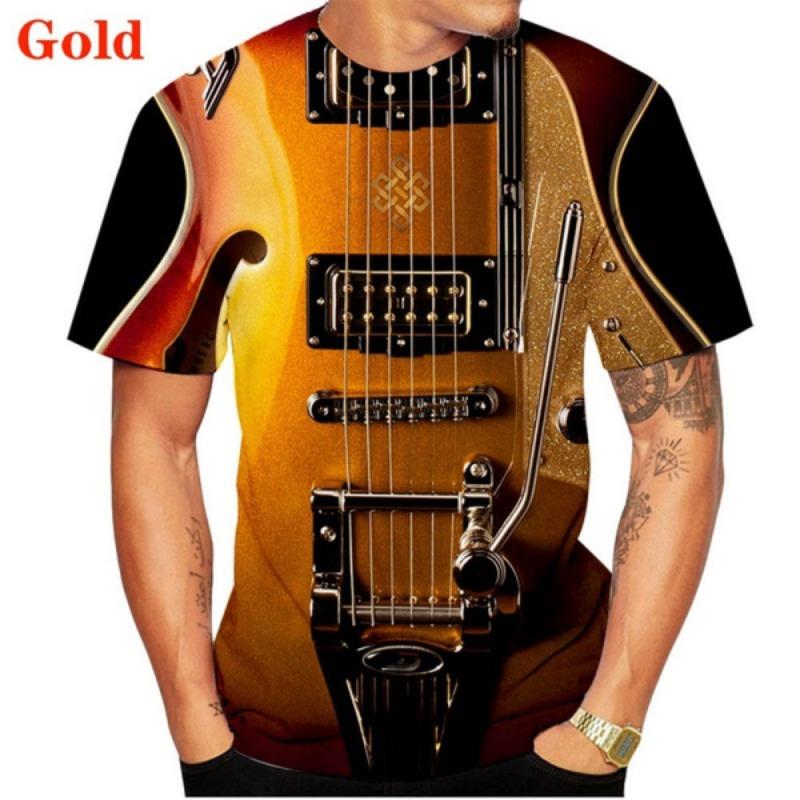 Футболка с принтом «Забавная гитара» в 3D-стиле, унисекс, футболки, толстовки, модные футболки в стиле хип-хоп и уличный стиль с короткими рукавами