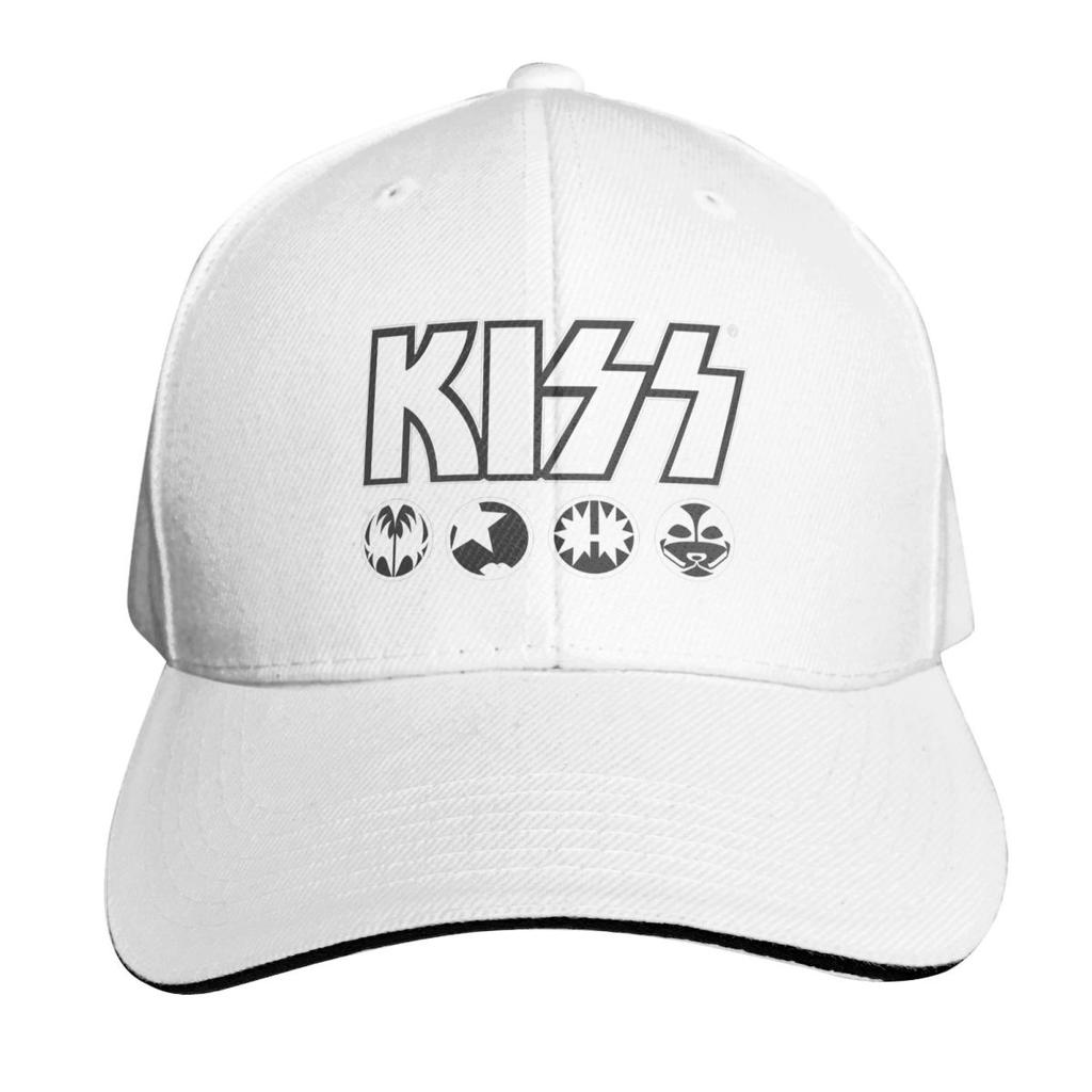 Кепка с логотипом рок-группы Kiss Модная повседневная бейсболка Регулируемая кепка Хип-хоп Летняя унисекс бейсболка