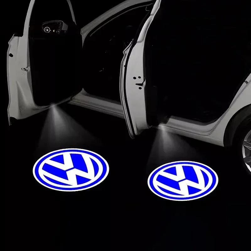 Car HD Door Welcome Lights Led Projector Decor Lamp For VW R Line GTI Atlas Jetta Touareg Variant Golf Polo Taos Nivus Passat Ti