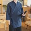 Three-Quarter Sleeve Hanfu Men's Traditional Taoist Robe - Chinese Style Zen Jacket