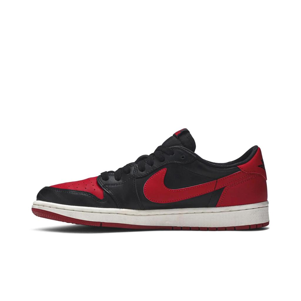 Air Jordan 1 Retro Low OG 'Bred' (Unisex) Black / Varsity Red-Sail Vintage Basketball Shoes 705329 001